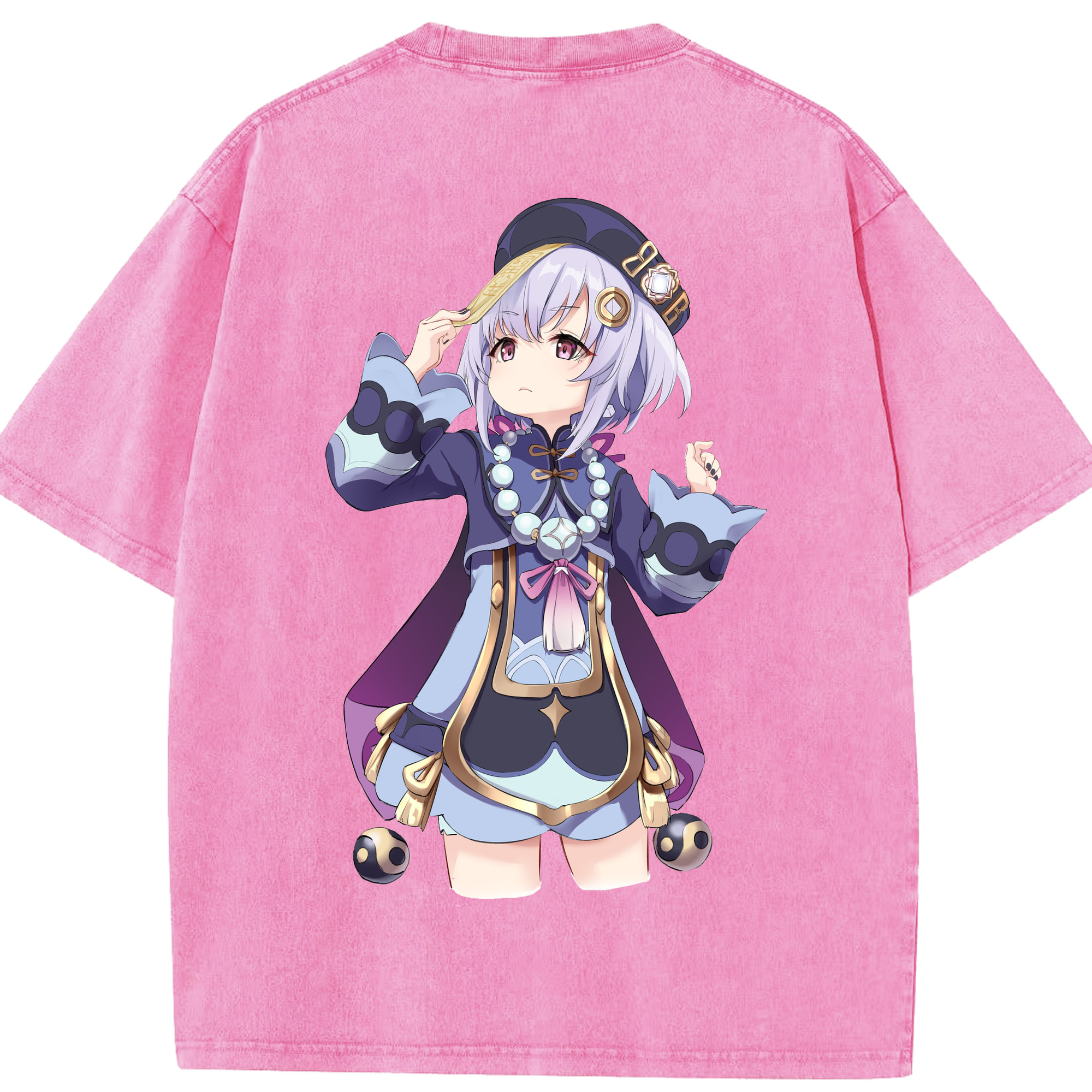 げんし神 七七 なな  genshin Nana 綿100% ヴィンテージ風 半袖Tシャツ（背面プリント）